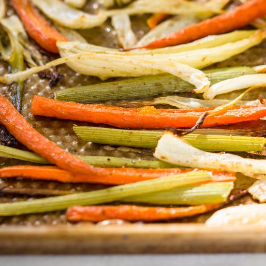 Roasted Cumin Carrots and Fennel