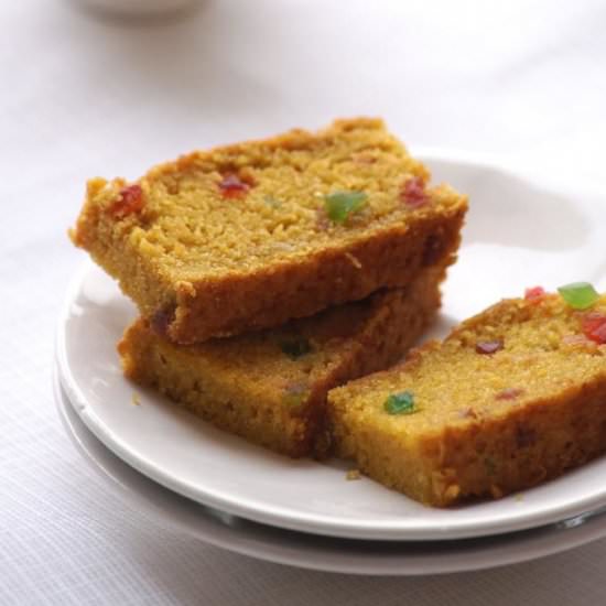 Eggless Mango Tutti Frutti Cake