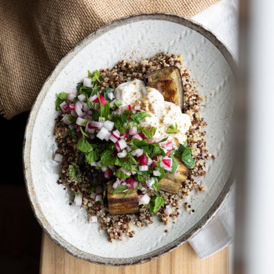 Roasted Eggplant and Tahini Yoghurt