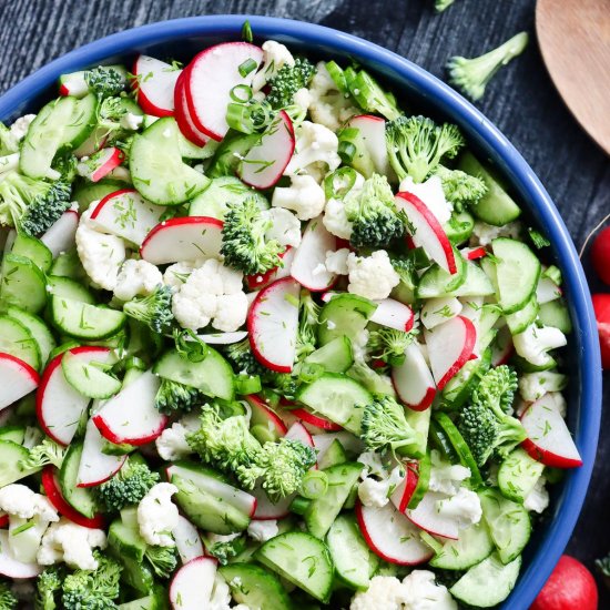 Creamy Broccoli Cauliflower Salad