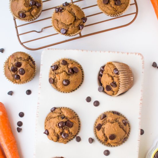 Vegan Carrot Muffins (with lentils)