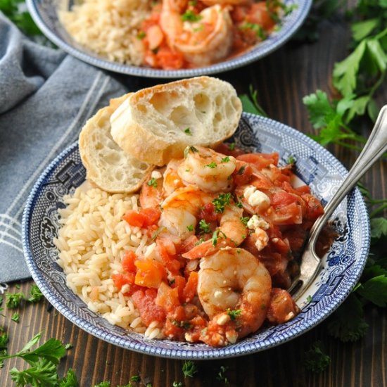 Baked Shrimp with Tomatoes and Feta