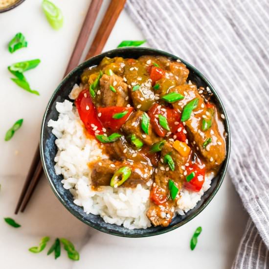 Crock Pot Pepper Steak