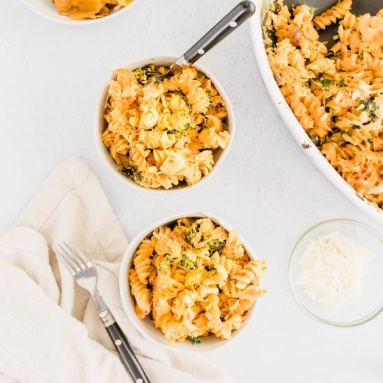 Kale and Sweet Potato Mac & Cheese