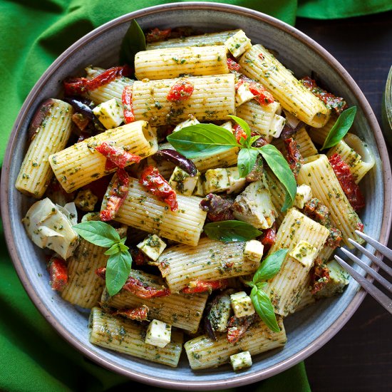 Pesto Pasta Salad with Feta