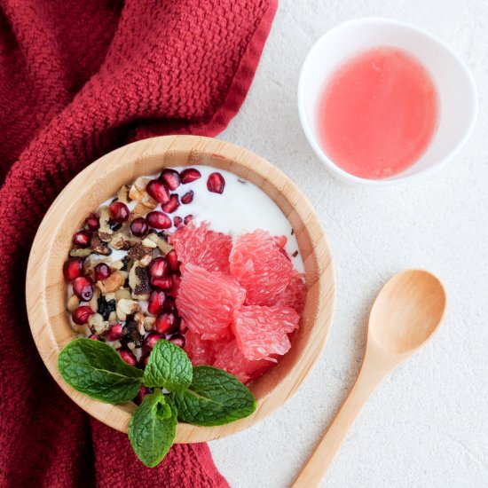 Grapefruit Pomegranate Yogurt Bowl