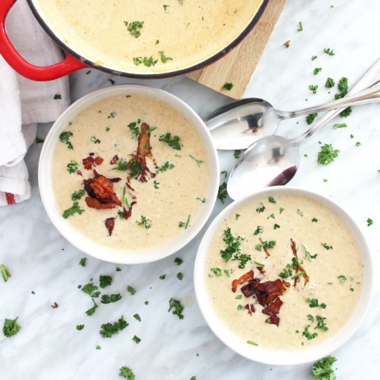 Creamy Roasted Cauliflower Soup