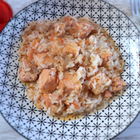 Salmon stew with rice