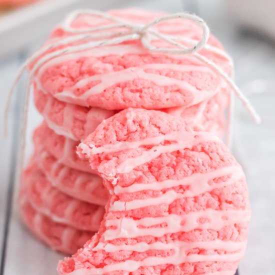 Strawberry Cake Mix Cookies