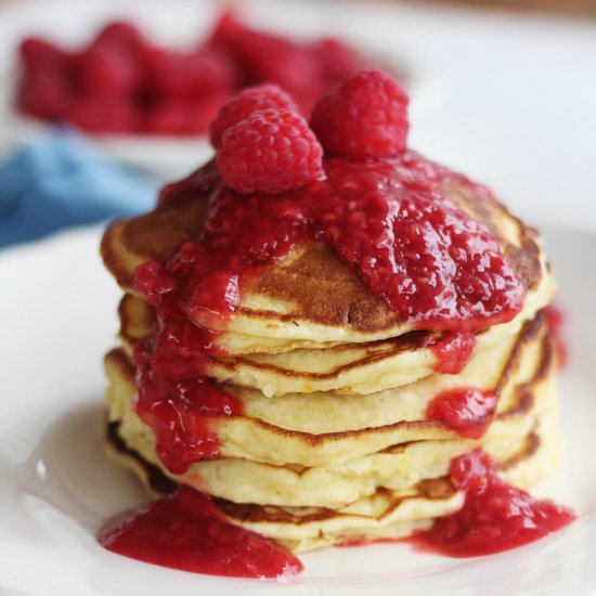 Raspberry Ricotta Pancakes