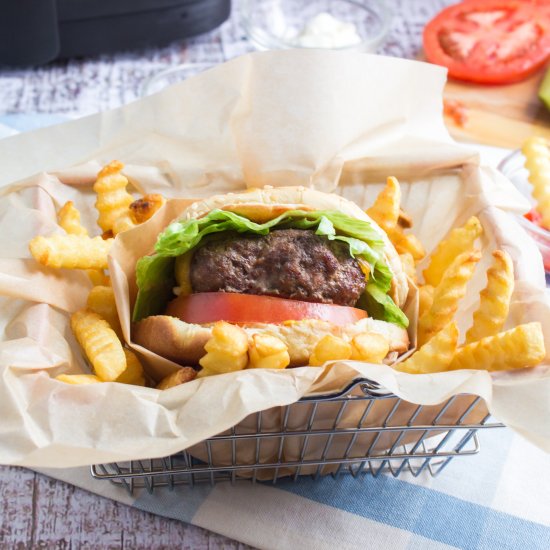 Air Fryer Cheeseburgers