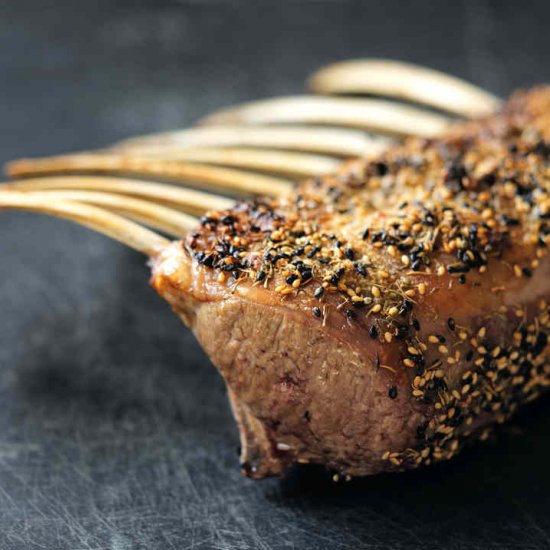 Sesame Thyme Crusted Rack of Lamb