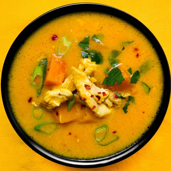 Creamy Thai chicken & pumpkin soup