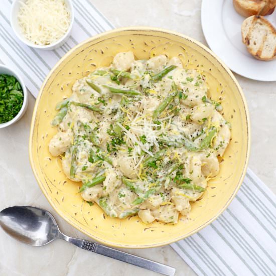 One Pot Asparagus Gnocchi