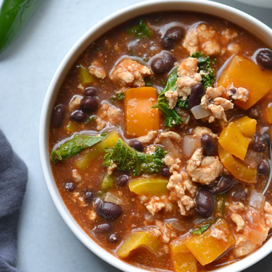 Turkey Kale Enchilada Soup