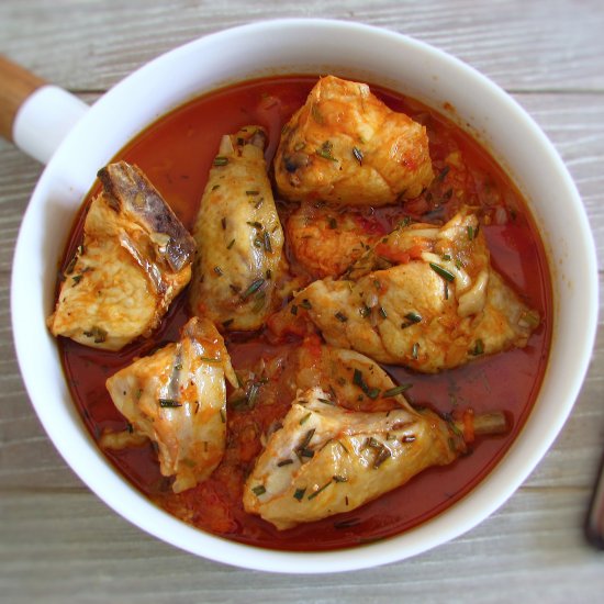 Chicken with tomato sauce rosemary