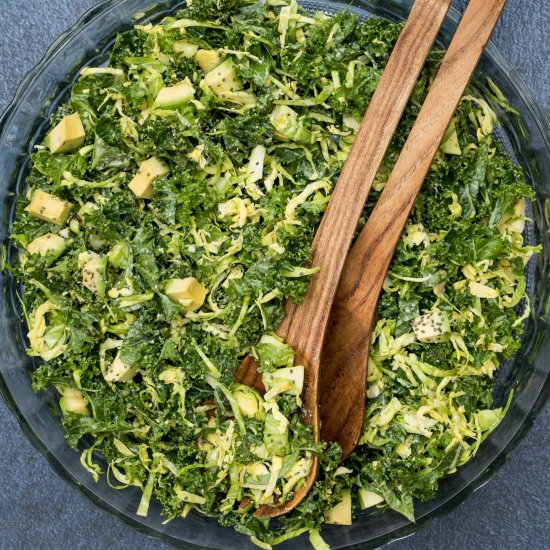 Kale and Brussels Sprouts Salad