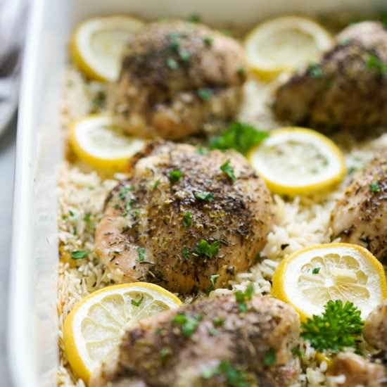 Baked Lemon Chicken and Rice