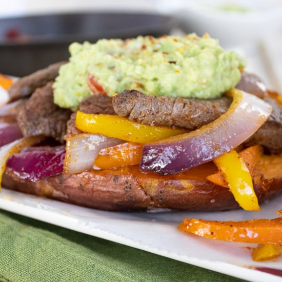 steak fajita stuffed sweet potatoes