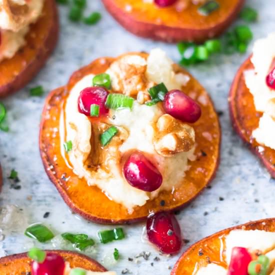 Sweet Potato Rounds with Ricotta