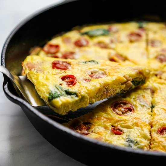 Frittata with Ham Tomato & Spinach