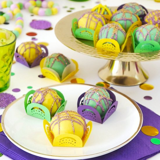 Mardi Gras No-Bake Truffles