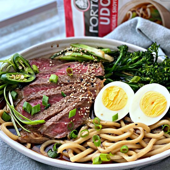 Shoyu Steak and Egg Udon