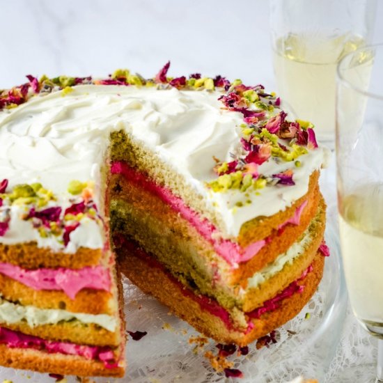 Sugar Free Macha And Rose Cake