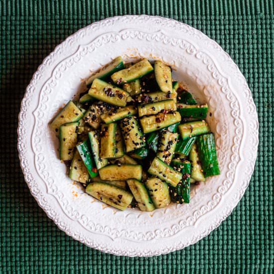 Spicy Smashed Cucumber Salad