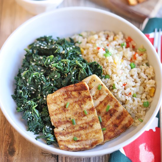 Sesame kale with garlic