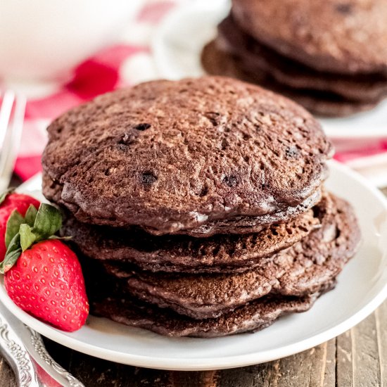 Chocolate Oat Pancakes (GF, DF)