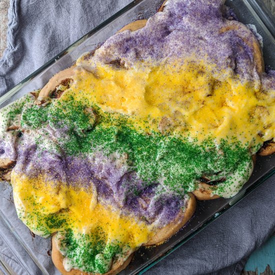 King Cake Cinnamon Rolls