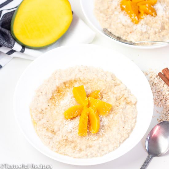 Quick Coconut Mango Oatmeal