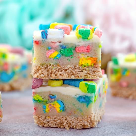 Lucky Charms Cookie Dough Bars