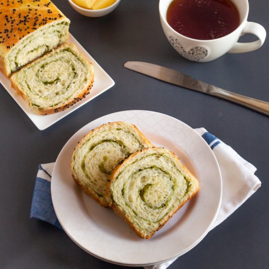 Mint Coconut Swirl Bread