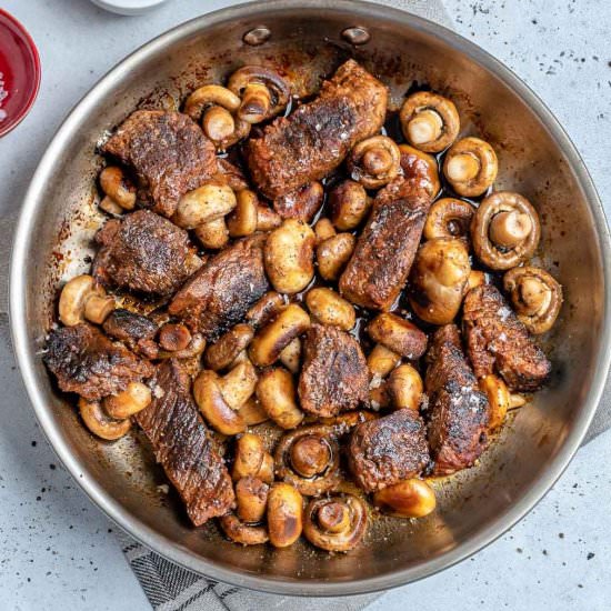 PAN SEARED MUSHROOM STEAK BITES