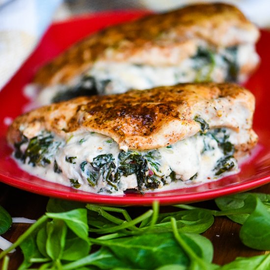 Creamed Spinach Stuffed Chicken