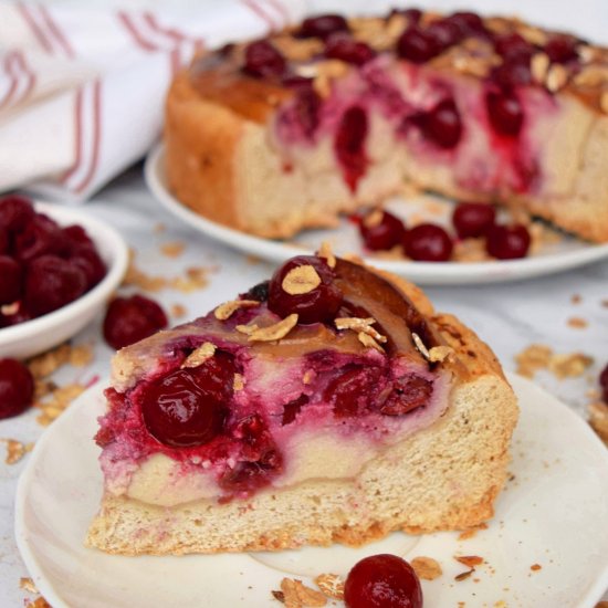 Vegan cherry cheesecake