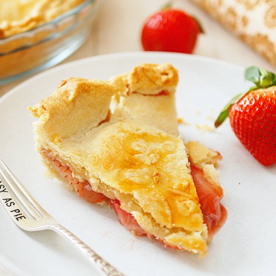 Double crusted strawberry pie