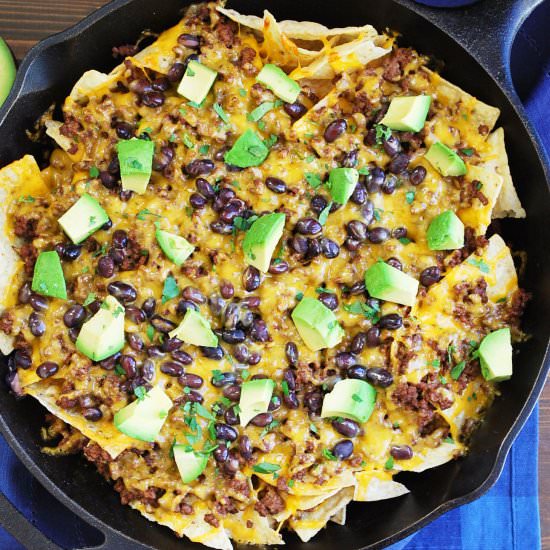 Easy Beef Skillet Nachos