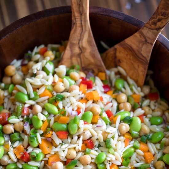 Orzo Pasta Salad with Chickpeas