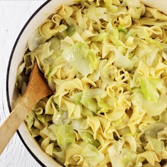 haluski (cabbage and noodles)