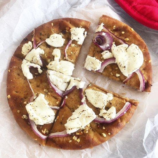 Goat Cheese & Red Onion Mini Pizza