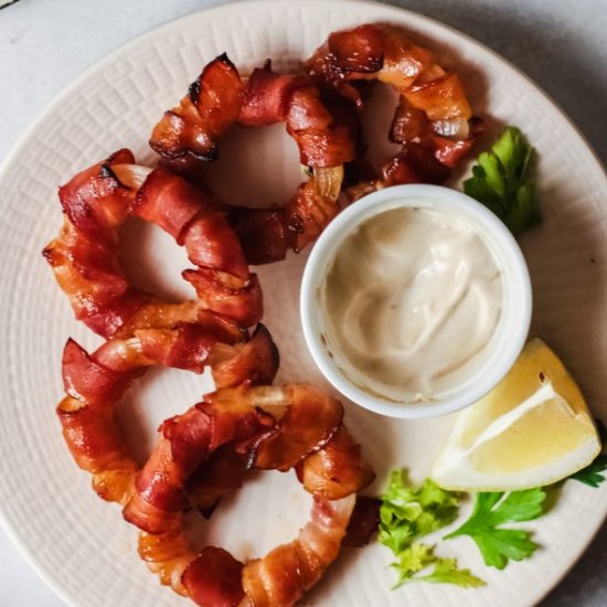 BACON WRAPPED ONION RINGS