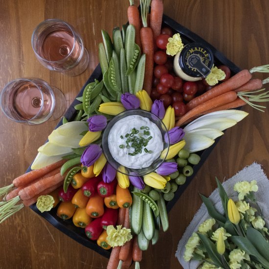 Spring Crudites & Mustard Herb Dip