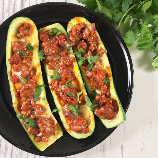 Keto Zucchini Boats with Chorizo