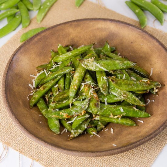 Air Fryer Parmesan Sugar Snap Peas