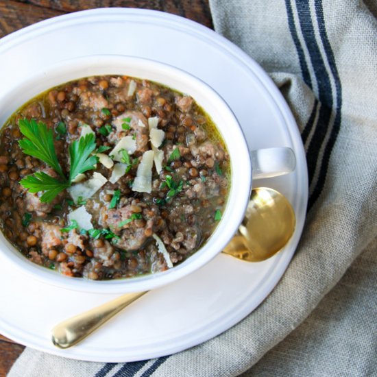 French Lentil & Sausage Soup