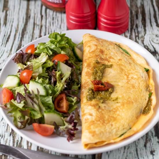 Spinach Pesto Tomato Omelette