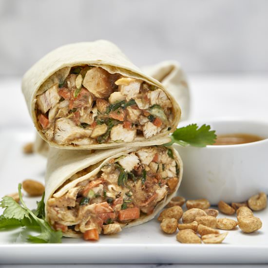 Crunchy Thai Chicken Salad Wraps